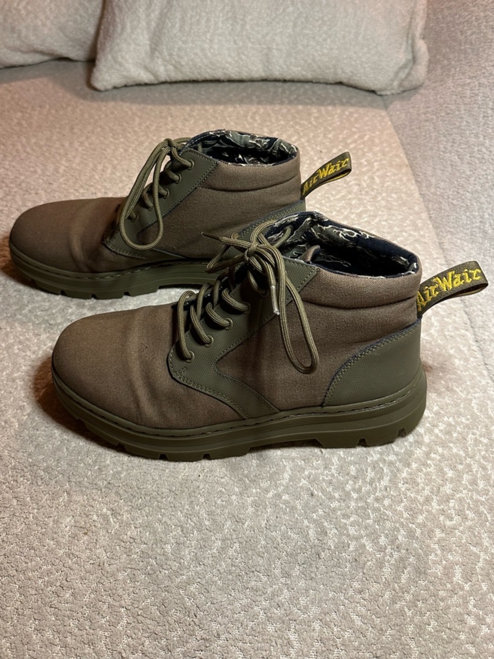 Dr. Martens Bonny II Olive Green Canvas Boots Size Men’s 9/Women’s 10